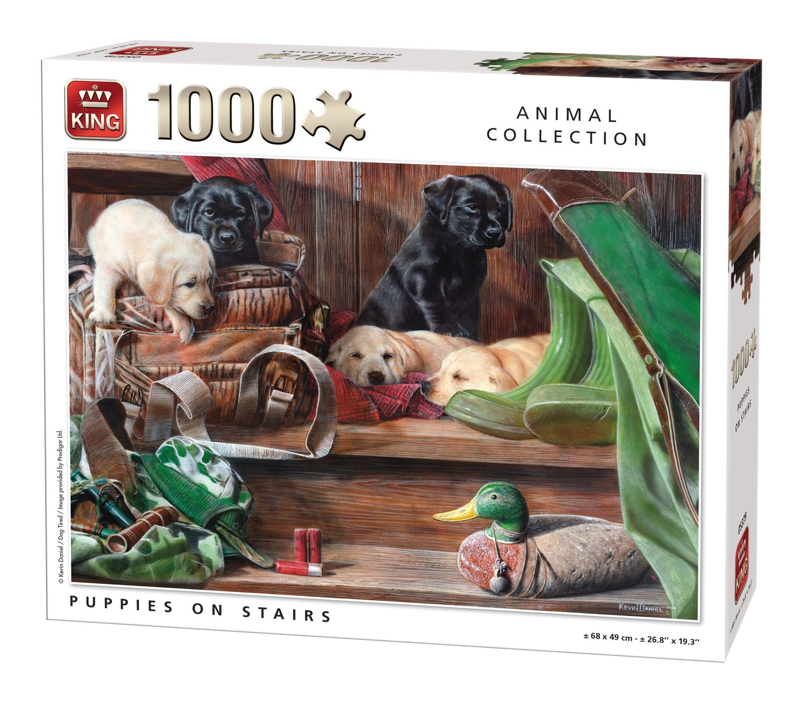 Puzzle 1000 pièces premium Chiots Étagère avec finition mat anti-reflet