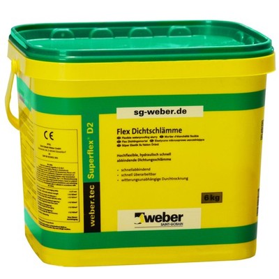 weber.tec Superflex D2 Flex Dichtungsschlämme 2k Abdichtung Flexdichtung 6 kg