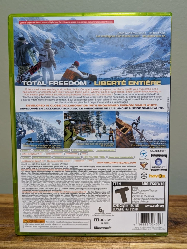 Shaun White Snowboarding (Microsoft Xbox 360)➡️CIB  - Tested - Near Mint 📀! - Image 2 of 4