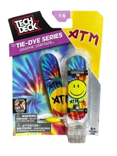 Tech Deck ATM Tie-Dye Series Mini Fingerboard Skateboard 1/6 w/ Stand RARE