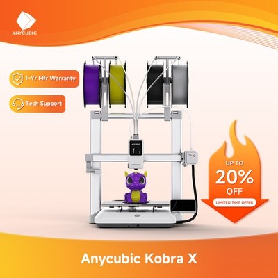  In Stock ANYCUBIC Kobra X Multi-color 3D Printer Soft & Hard Material Filament