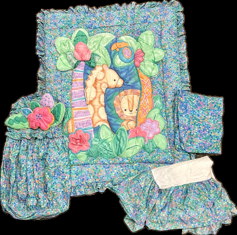 Lambs And Ivy Safari Lion Giraffe Crib Quilt, Dust Ruffle and Diaper Stacker
Opens in a new window o