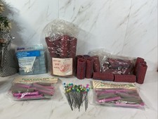 Vintage Wire Mesh Hair Rollers/ Perm Rod Lot 120 Pieces Various Sizes Picks Pins