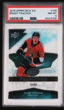 2018-19 UD ICE Brady Tkachuk Rookie Ice Premieres /99 Ottawa Senators PSA 8