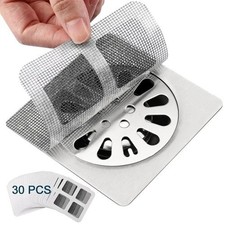 30 PCS4" X 4" Disposable Shower Drain Cover Hair Catcher Shower Drain Mesh St...