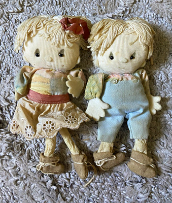 Lot of 2 Vintage Betsey Clark Rag & Cloth Dolls