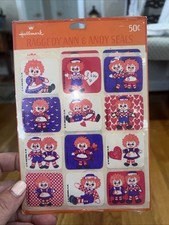 Vtg Hallmark 1970s Raggedy Ann Andy Valentines Stickers 3 Sheets Never Opened