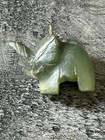 VINTAGE HAND CARVED GREEN JADE ELEPHANT PENDANT — photo 3