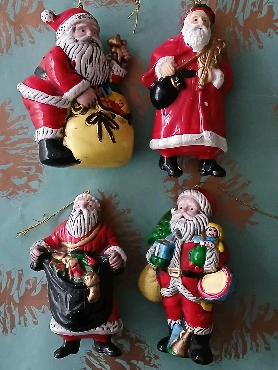 2 Pères Noël Anciens – Décorations De Sapin Vintage – Suspension – Lot