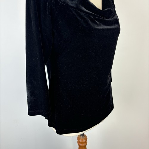 Carla Zampatti Vintage Blouse Velvet Off Shoulder Designer Top Size Medium - Picture 3 of 8