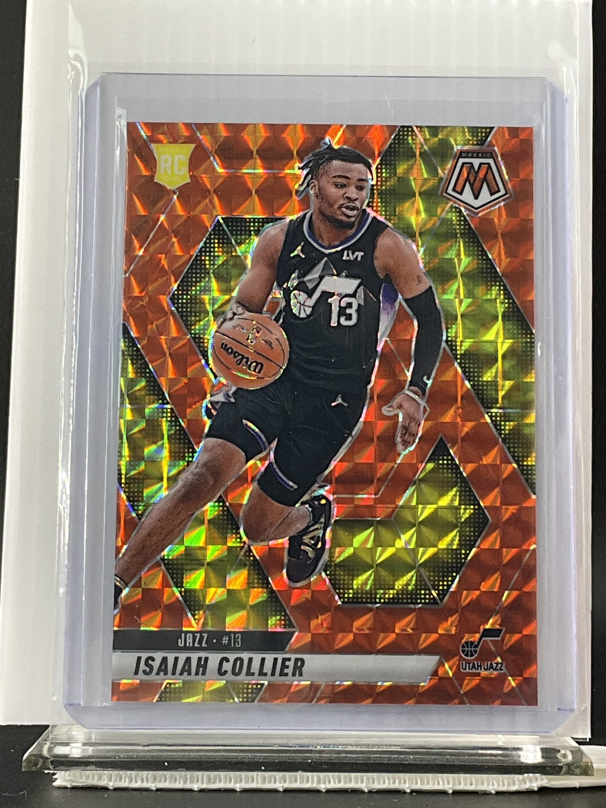 2024-25 Panini Mosaic #222 Isaiah Collier Orange Mosaic #/249 - RC - 21931