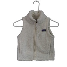 Patagonia Los Gatos Fleece Vest XS 5-6 Birch White Los Gatos Kids Full Zip