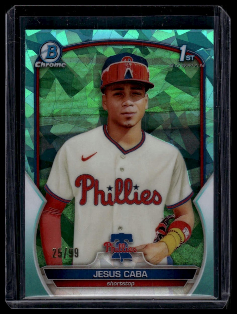 Jesus Caba #/99 🟡 2023 Bowman Chrome Sapphire #BCP-164 Pros Aqua