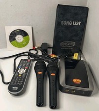 WOW Magic Sing Videoke Portable Karaoke System 2 Mics Main Unit Remote TKR-301