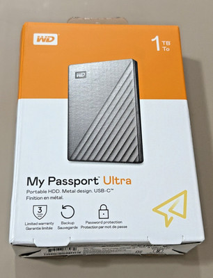 WD My Passport Ultra WDBC3C0010BSL 1 TB Portable Hard Drive - External - Silver