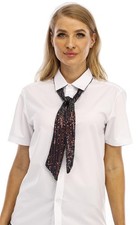 Small Scarf with Fashionable Sequins for Neck Decoration Evening Accessory