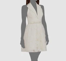 Dress the Population Women's Ivory Saxon Floral Fit & Flare Dress Size S