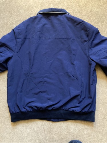 Lands End Squall Jacket Men Medium Navy Fleece Lined Zip Nylon - Picture 7 of 7