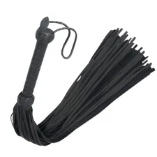 Real  Cow Hide Leather Flogger 50 Falls Whip  Black Heavy Duty Thuddy whip