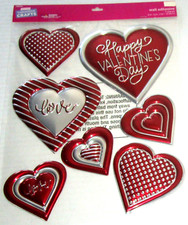VALENTINE'S DAY WALL DECOR  VALENTINE HEARTS 7 Pieces 3.16"- 6.1"