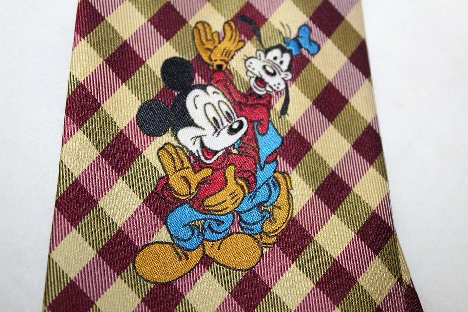 WALT DISNEY MICKEY MOUSE GOOFY Corbata de Seda Hecha en Italia F33709 Foto 4 de 4