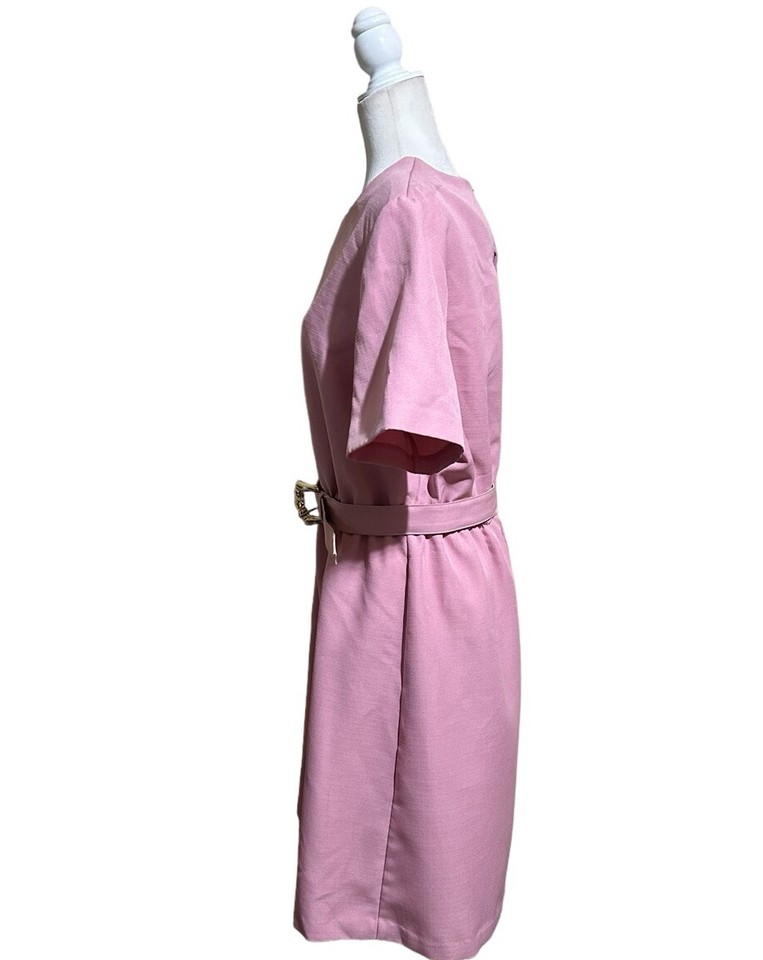 Vintage Blair Dress Womens Sz 18 Past Knee Length Lace Over Wrap Pink