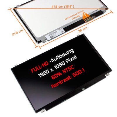 15,6'' LED Display matt passend für MSI GF62 7RE-1818XVN Full-HD 1920x1080