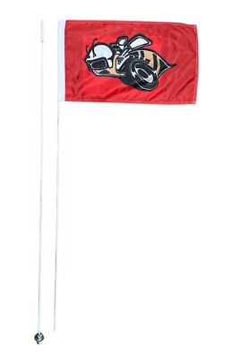 JLP 2 Part 7 Ft tall 1/4 in pole  Bumble Bee Flag Glamis Dunes off Road Sports