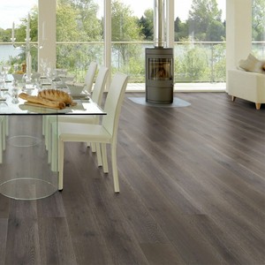 Dark Grey Natural Hardwood Flooring Click Engineered Oak Wide Board Wooden Floor Ebay