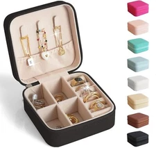 Portable Jewelry Box Travel Organizer Case Ring Earring Necklace Storage Case