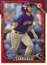 OMAR CARRIZALES 2016 BOWMAN BASEBALL RED PAPER PARALLEL /5
