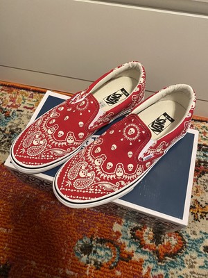 vans slip on bandana