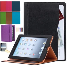 Soft Leather Smart Case Cover Stand Wallet Pocket for Apple iPad 2 3 4 Air 9.7