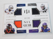 2020 NATIONAL TREASURES NFL GEAR CEEDEE LAMB JUSTIN JEFFERSON QUAD JERSEY 2/99