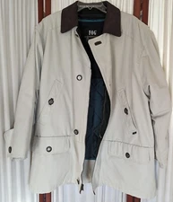 London Fog Men's M Khaki Barn Chore Coat Peacoat Jacket Removable Liner Button 
