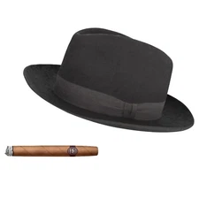 Driving Crooner Fedora & Cigar Decal for Car ITYSL