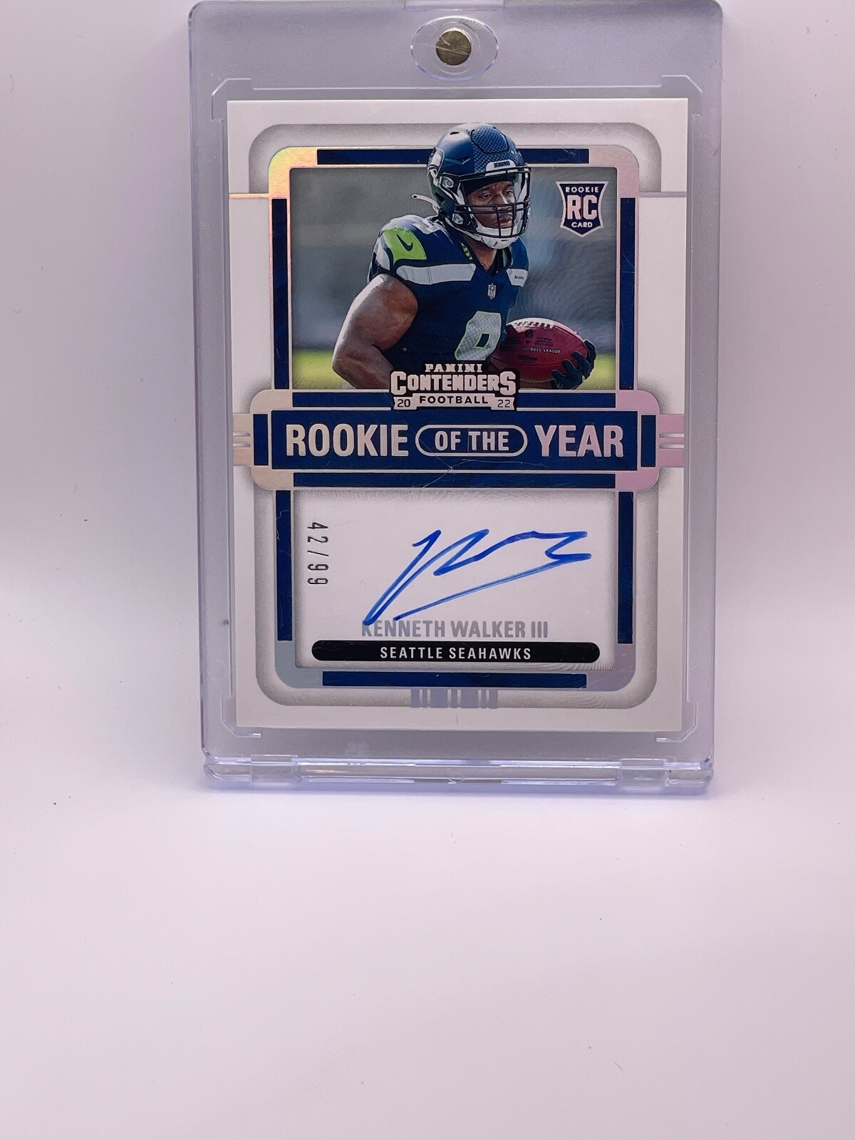 2022 Panini Contenders Kenneth Walker III Rookie Of The Year Auto #42/99 Seattle