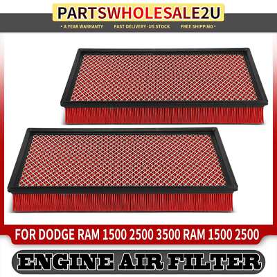 2x High Performance Engine Air Filter for Dodge Ram 1500/2500/3500 53032404AC