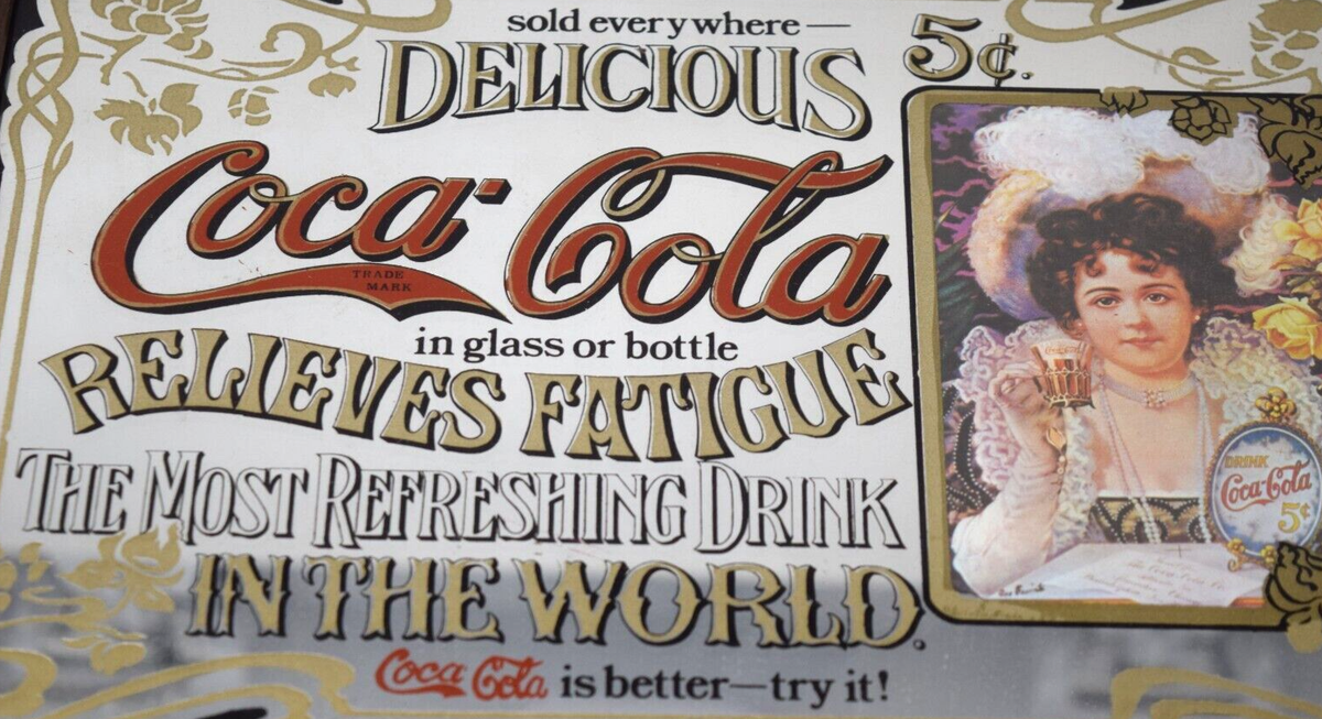 Vintage Delicious Coca Cola 5 Cents Mirror Framed | eBay