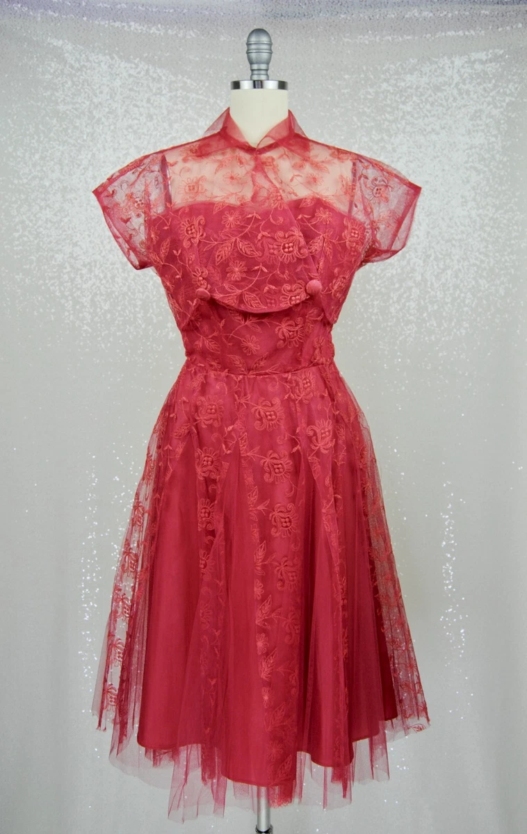 wine red 1950s back lace up dress Wine Red 1950s Mesh Hi-Lo Back Lace Up Dress