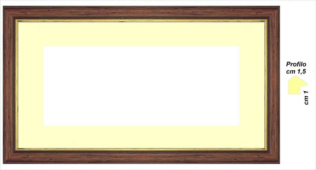 Cornice In Legno Con Passepartout 30x40 Cm: Naturale, Con Vetro Acrilico, Da Tavolo O Parete, Per Foto E Poster