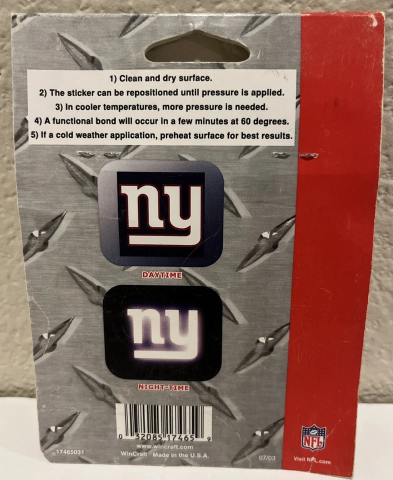 丹佛野马反光贴花,海军蓝 3 英寸 x 3 英寸 NFL 商品复古 2003 — 第 2/2 张图片