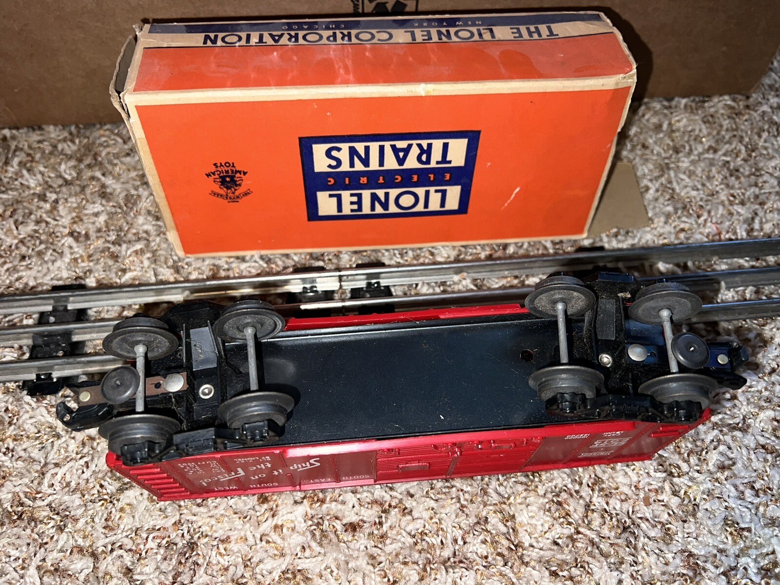 Lionel Electric Trains Postwar 6014 Frisco (Red) Boxcar with Original