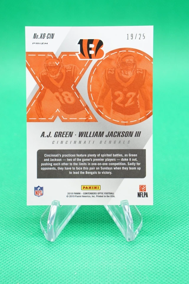 2018 Contenders Optic Xs and Os Orange /49 A.J. Green William Jackson TU1 - Image 2 of 2
