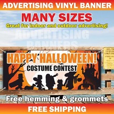 HAPPY HALLOWEEN Advertising Banner Vinyl Sign Pumpkin Decor Costume Masquerade