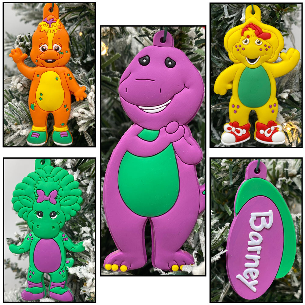 Barney Christmas Ornaments 5 Set Barney, Bj, Baby Bop, and Riff | eBay