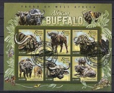 Animaux Buffles Sierra Leone 2015 (360) Yvert n° 4963 à 4968 oblitérés
