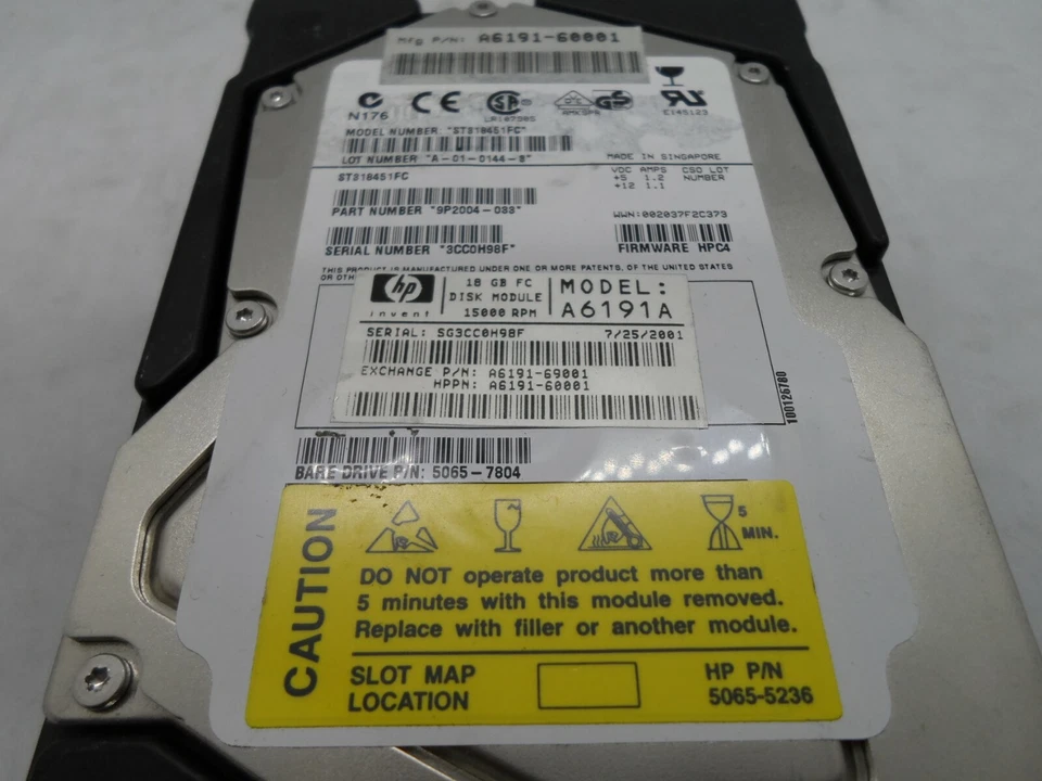 HP A6191-67001 A6191A  A6191-69001 18GB 15K RPM FC Disk Bare Drive for RX series - Image 3 of 3