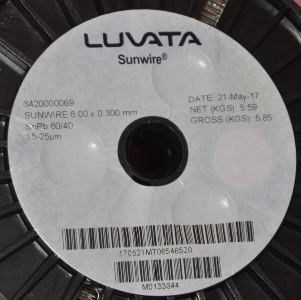 Alambre para tabular panel solar Sunwire Luvata 6,00 x 0,300 mm 5,59 kg P/N 3420000069. Foto 3 de 4