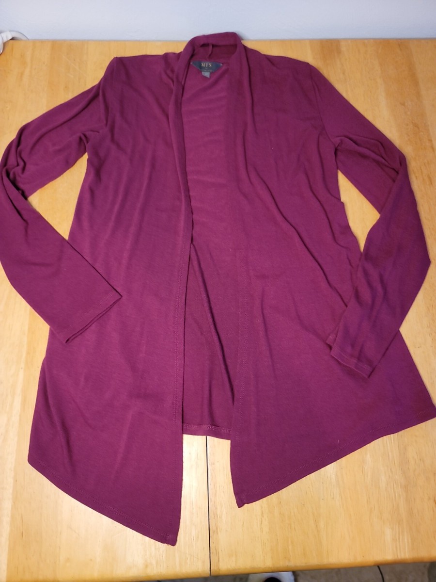 Mix by 41hawthorn Magenta Open Front Cardigan Sweater Size Medium